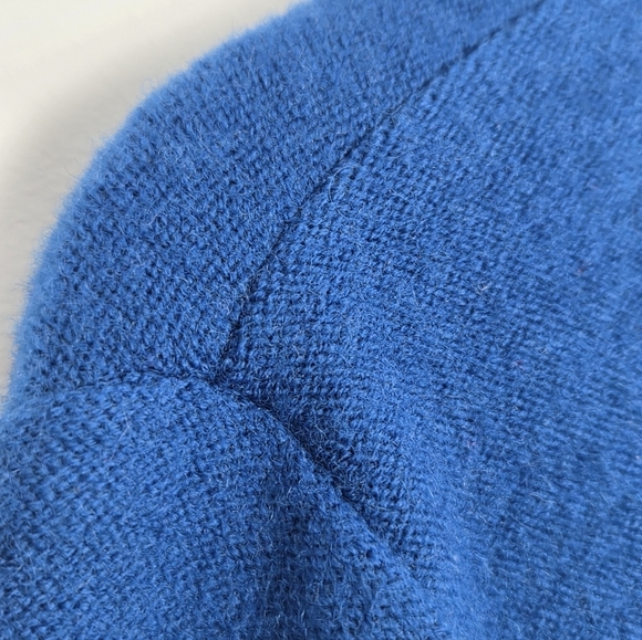 Vintage Talbots 100% Merino Wool Blue Button-Up Velvet Trim Jacket Size M - Picture 3 of 9